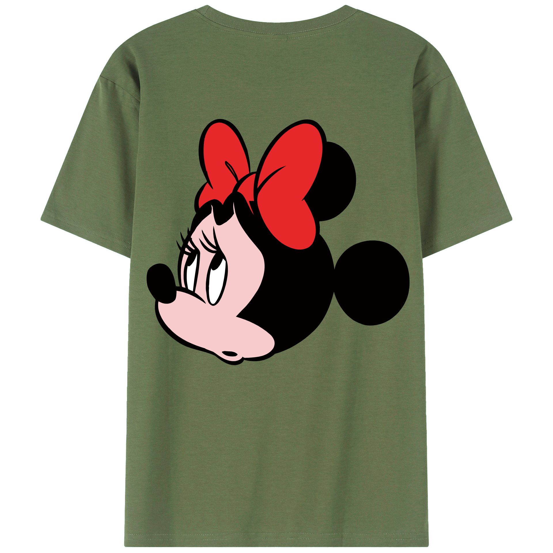 ミッキーマウス Mickey Mouse 綿100％ メンズ半袖Tシャツ（バックプリント） 通気性
